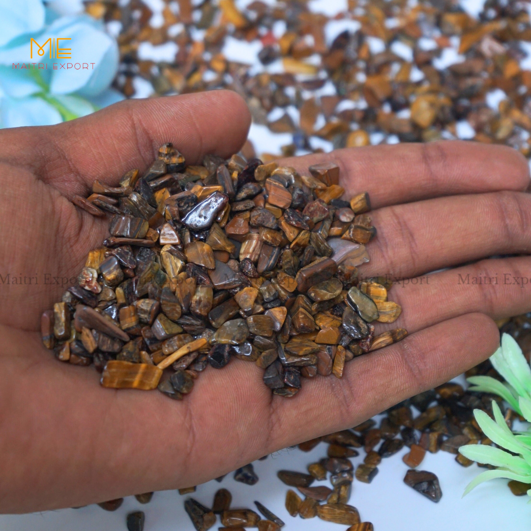 Crystal healing stones loose chips-Tiger Eye-250 gm-Maitri Export | Crystals Store