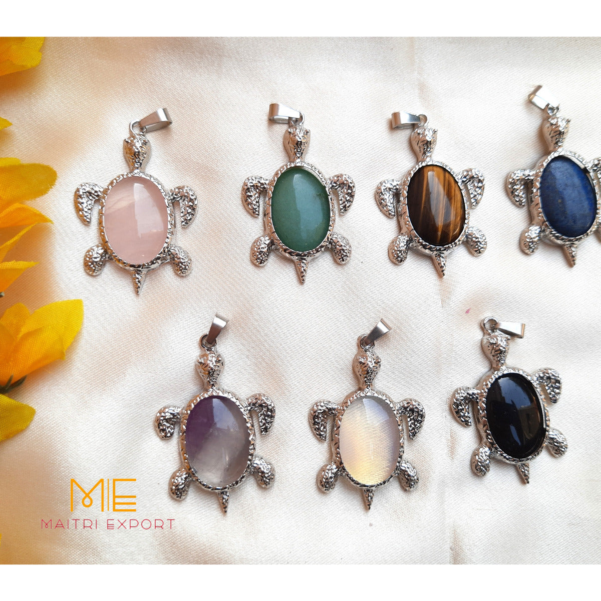 Natural crystal stone tortoise shaped pendant-Maitri Export | Crystals Store
