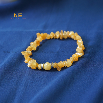 Chips Bracelet with center 8mm beads-Calcite-Maitri Export | Crystals Store