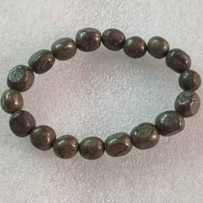 Small Tumble Crystal Beads Bracelet-Pyrite-Maitri Export | Crystals Store