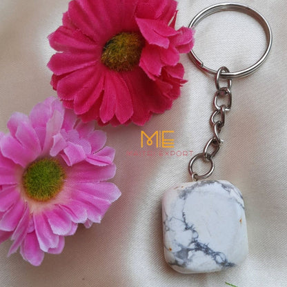 Tumble keychain-Howlite-Maitri Export | Crystals Store