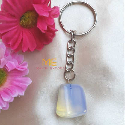Tumble keychain-Opalite-Maitri Export | Crystals Store
