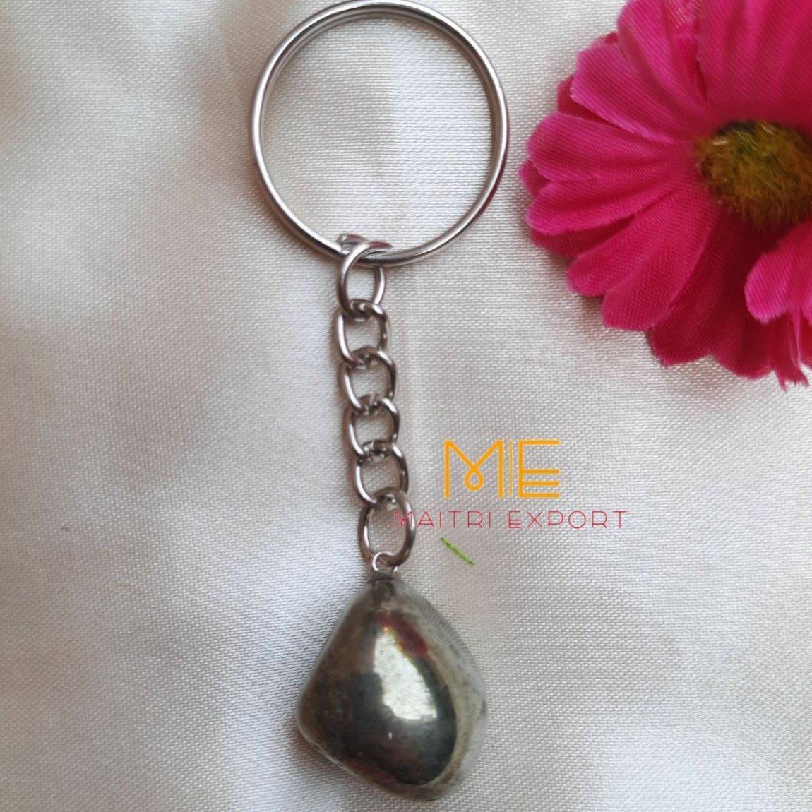 Tumble keychain-Pyrite-Maitri Export | Crystals Store