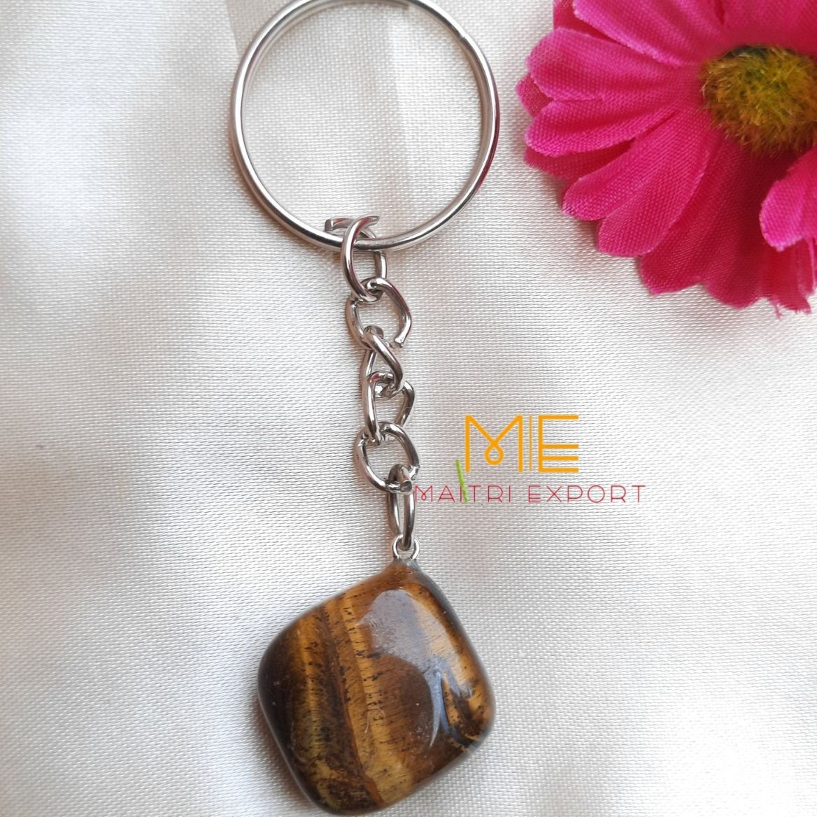Tumble keychain-Tiger Eye-Maitri Export | Crystals Store