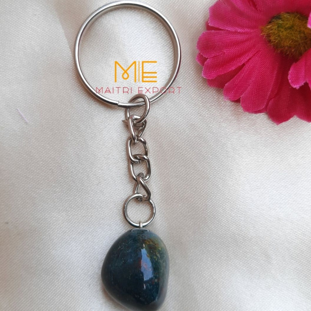 Tumble keychain-Blood Stone-Maitri Export | Crystals Store