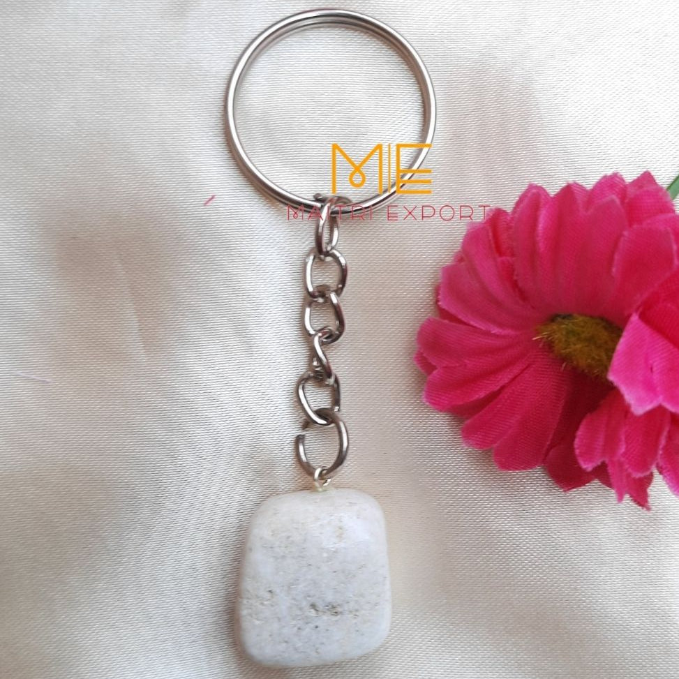 Tumble keychain-Scolecite-Maitri Export | Crystals Store