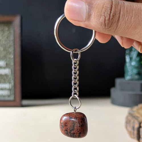 Tumble keychain-Mahogany Obsidian-Maitri Export | Crystals Store