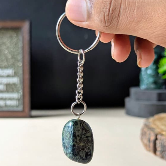Tumble keychain-Kambaba Jasper-Maitri Export | Crystals Store