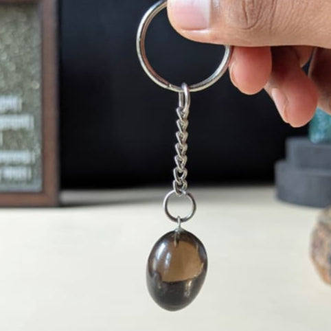 Tumble keychain-Smoky-Maitri Export | Crystals Store