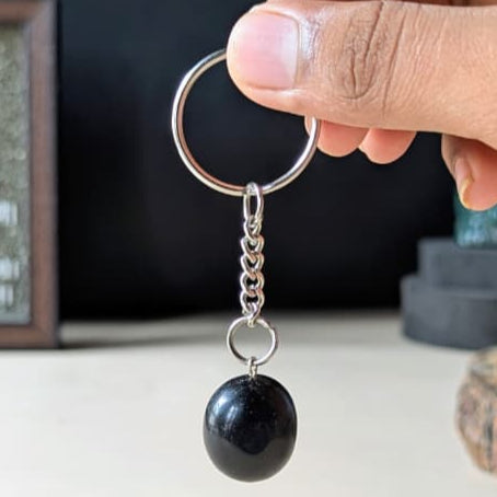 Tumble keychain-Black Obsidian-Maitri Export | Crystals Store