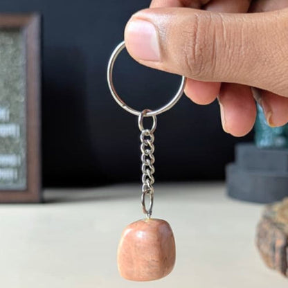 Tumble keychain-Peach Moonstone-Maitri Export | Crystals Store