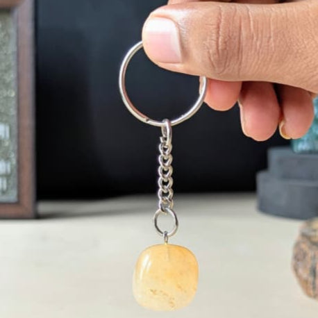 Tumble keychain-Yellow Quartz-Maitri Export | Crystals Store