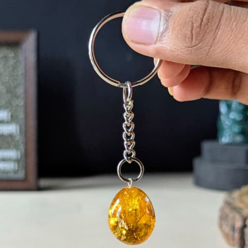 Tumble keychain-Citrine Heated-Maitri Export | Crystals Store