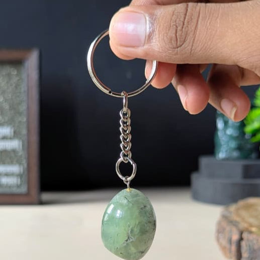 Tumble keychain-Prehnite-Maitri Export | Crystals Store