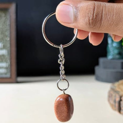 Tumble keychain-Red Gold Stone-Maitri Export | Crystals Store
