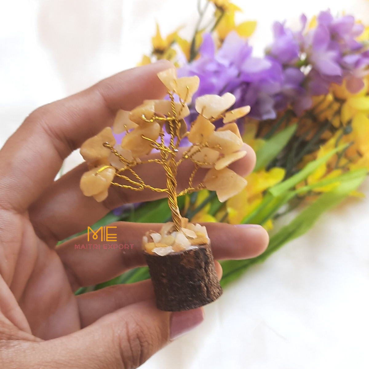 Mini Crystal Beads Tree( 25 Beads )-Yellow Aventurine-Maitri Export | Crystals Store