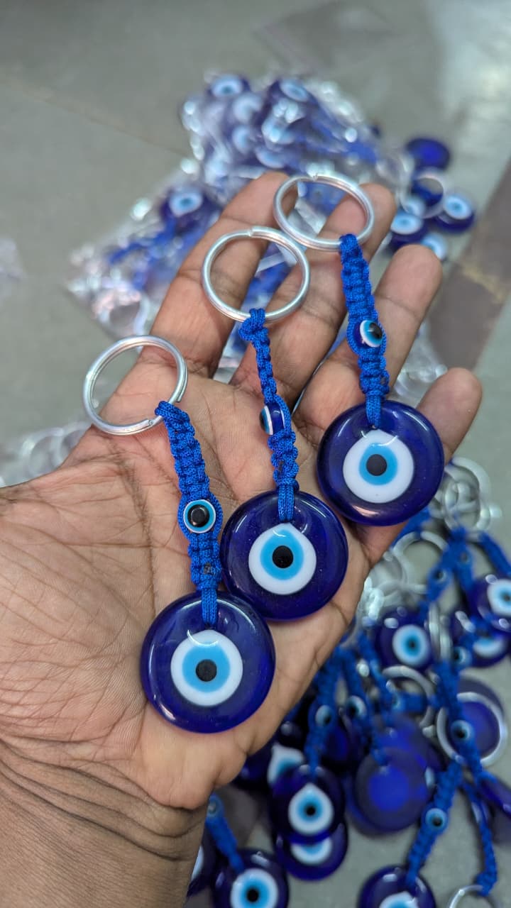 evil eye macrame keychain-Maitri Export | Crystals Store