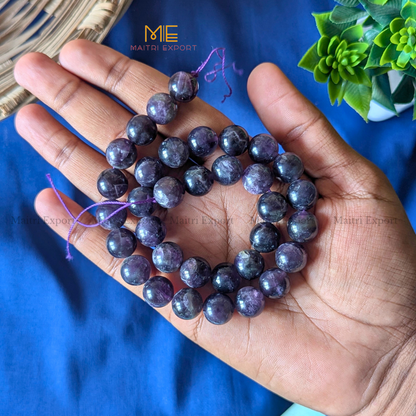 12mm natural crystal healing stone loose beads line ( 28-30 beads per line )-Amethyst-Maitri Export | Crystals Store