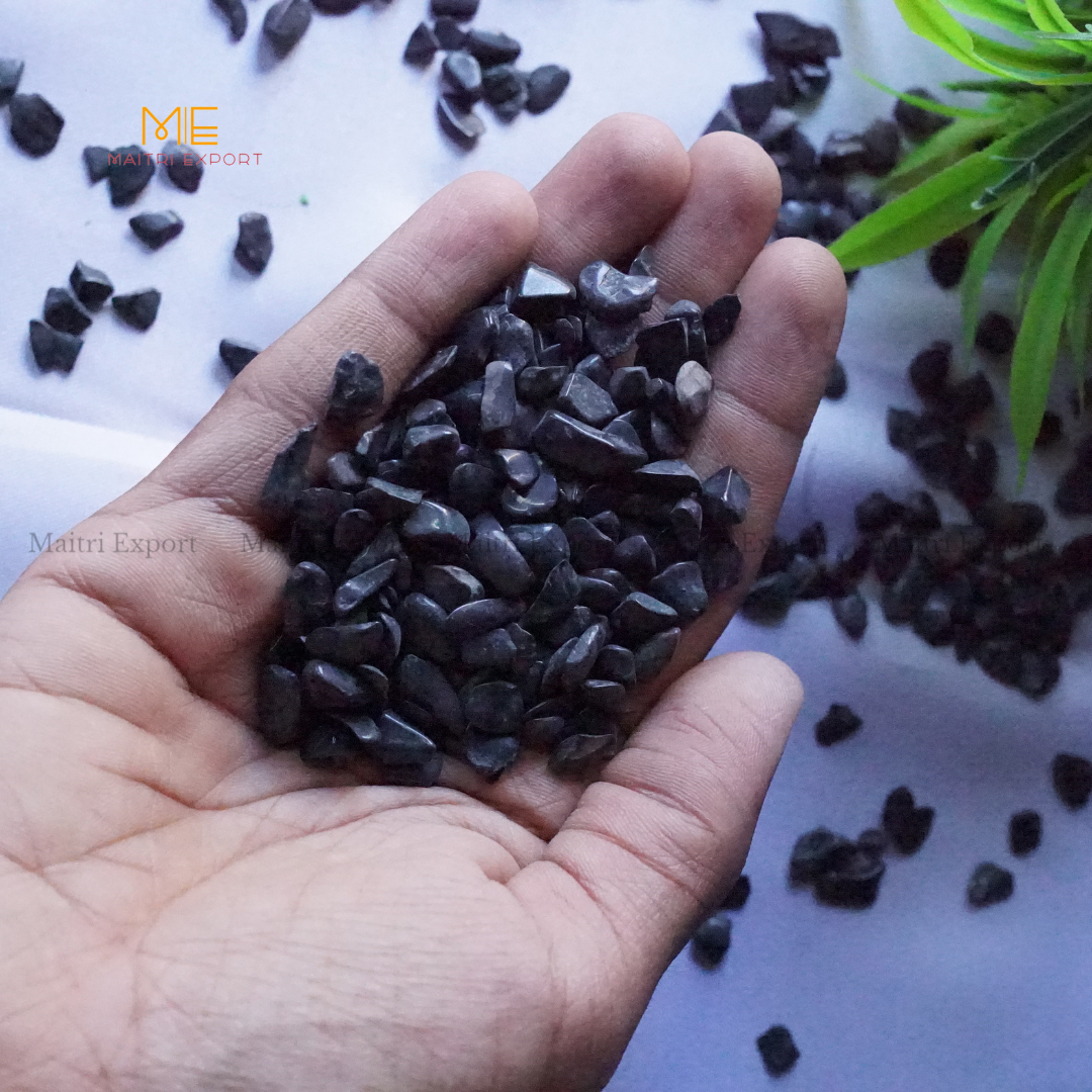 Crystal healing stones loose chips-Black Tourmaline-500 gm-Maitri Export | Crystals Store
