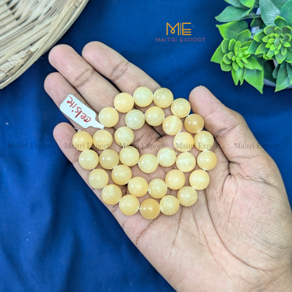 12mm natural crystal healing stone loose beads line ( 28-30 beads per line )-Calcite-Maitri Export | Crystals Store