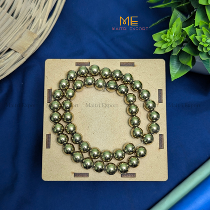 10mm loose crystal beads Line-Pyrite Golden-Maitri Export | Crystals Store