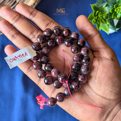 12mm natural crystal healing stone loose beads line ( 28-30 beads per line )-Garnet-Maitri Export | Crystals Store