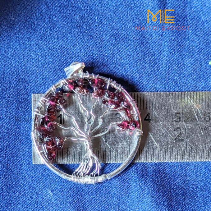 Natural crystal stones tree of life pendants made from mini crystal chips-Maitri Export | Crystals Store