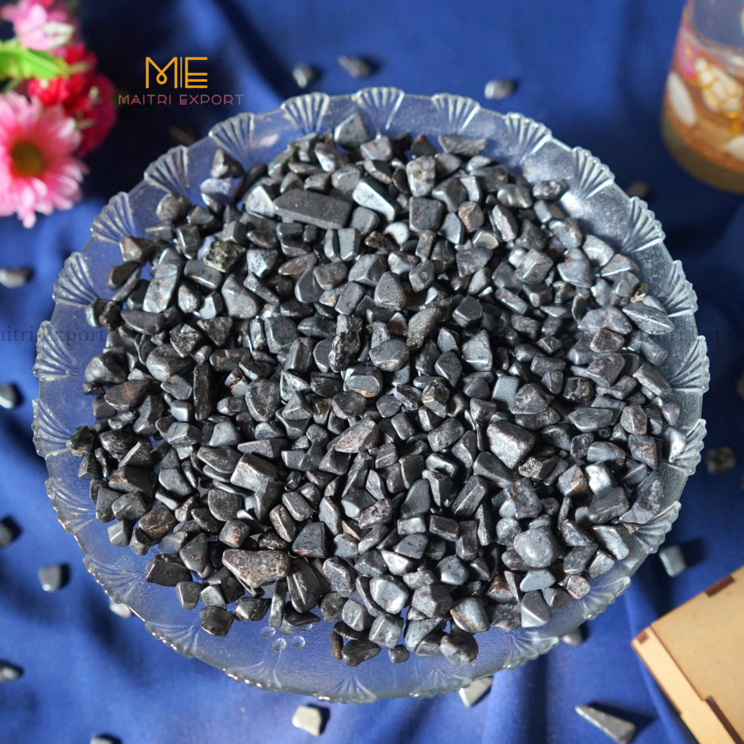 7 To 9 mm Loose Chips-Hematite-250 gm-Maitri Export | Crystals Store