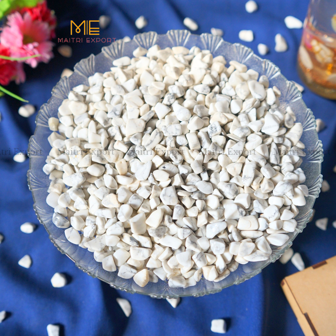 7 To 9 mm Loose Chips-Howlite-1 kg-Maitri Export | Crystals Store