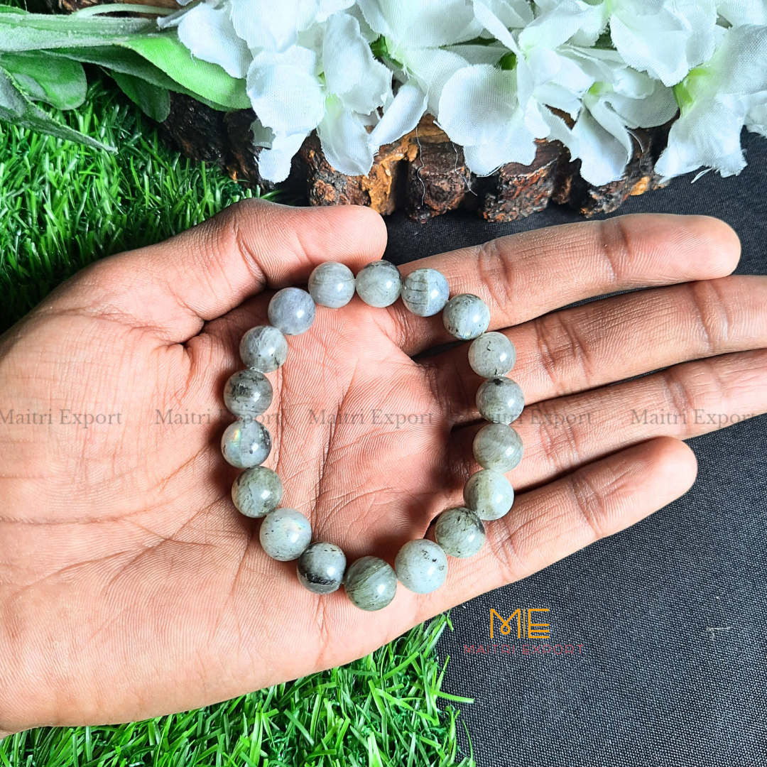 Labradorite Natural Crystal Healing Bracelet-10mm-Maitri Export | Crystals Store