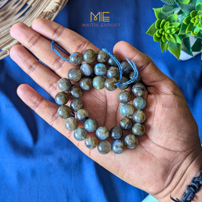 12mm natural crystal healing stone loose beads line ( 28-30 beads per line )-Labradorite-Maitri Export | Crystals Store