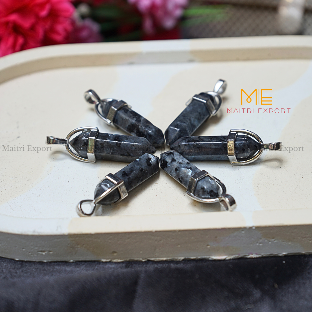 Natural Crystal Stones double point Silver Cap pendant-Maitri Export | Crystals Store