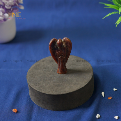 Natural Crystal stone Guardian angel figurine ( 2 inch )-Garnet-Maitri Export | Crystals Store