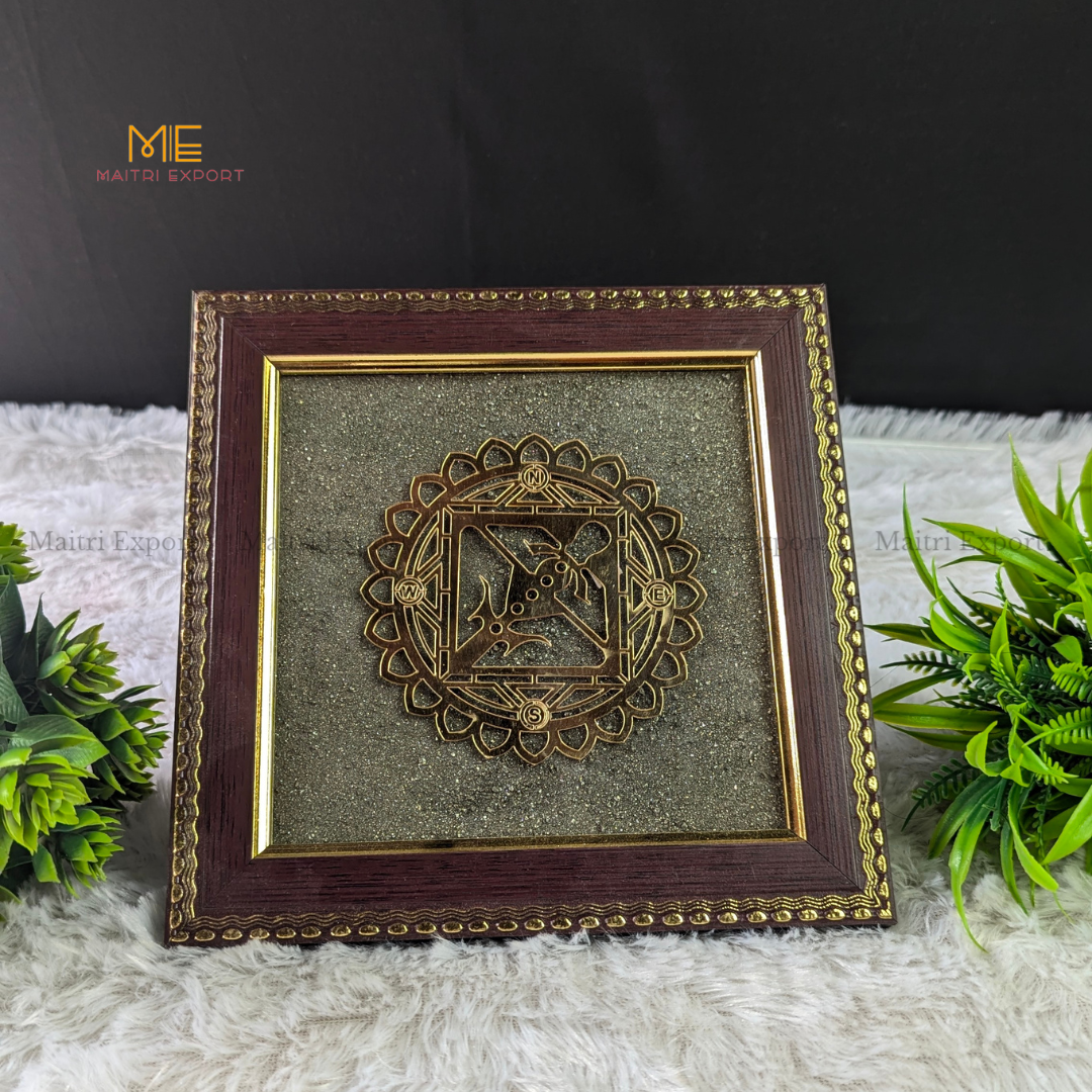 Pyrite Frame 6x6 inch ( frame design can vary )-Vastu frame-Maitri Export | Crystals Store
