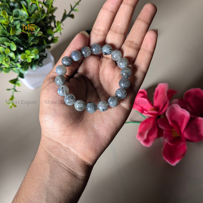 10mm round beads stretchable natural crystal bracelet.-Labradorite Star-Maitri Export | Crystals Store