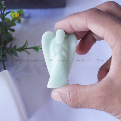 Natural Crystal stone Guardian angel figurine ( 2 inch )-Amazonite-Maitri Export | Crystals Store