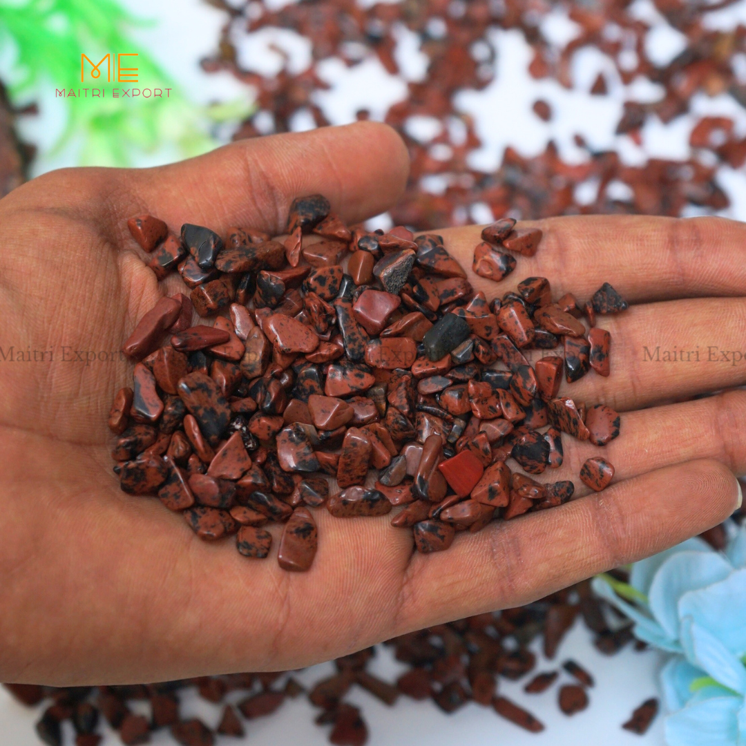 Crystal healing stones loose chips-Mahagony obsdian-250 gm-Maitri Export | Crystals Store