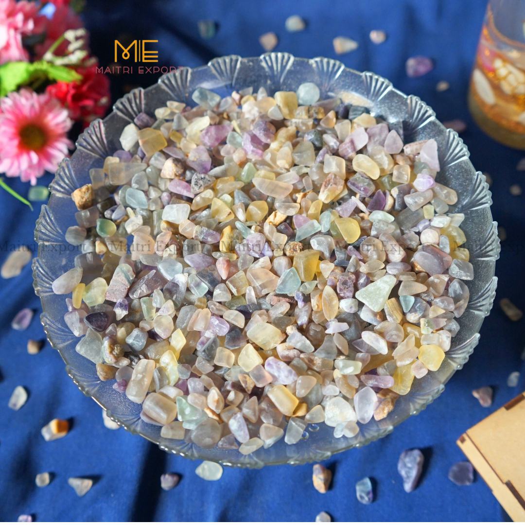 7 To 9 mm Loose Chips-Multi Flourite-500 gm-Maitri Export | Crystals Store