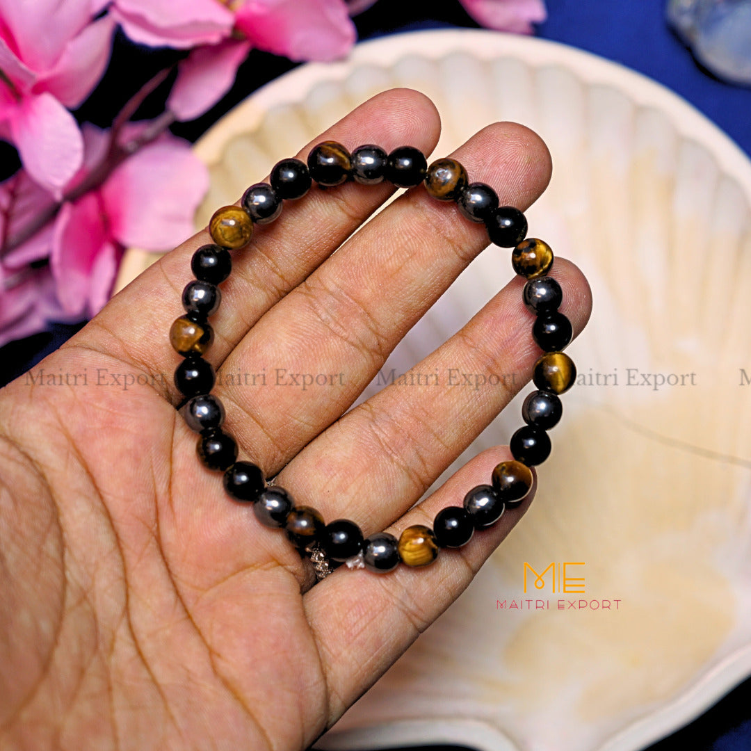 Triple protection bracelet-6 mm-Maitri Export | Crystals Store