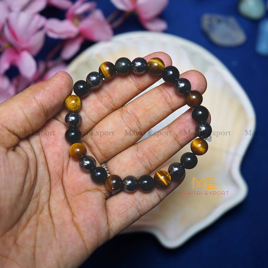 Triple protection bracelet-8 mm-Maitri Export | Crystals Store