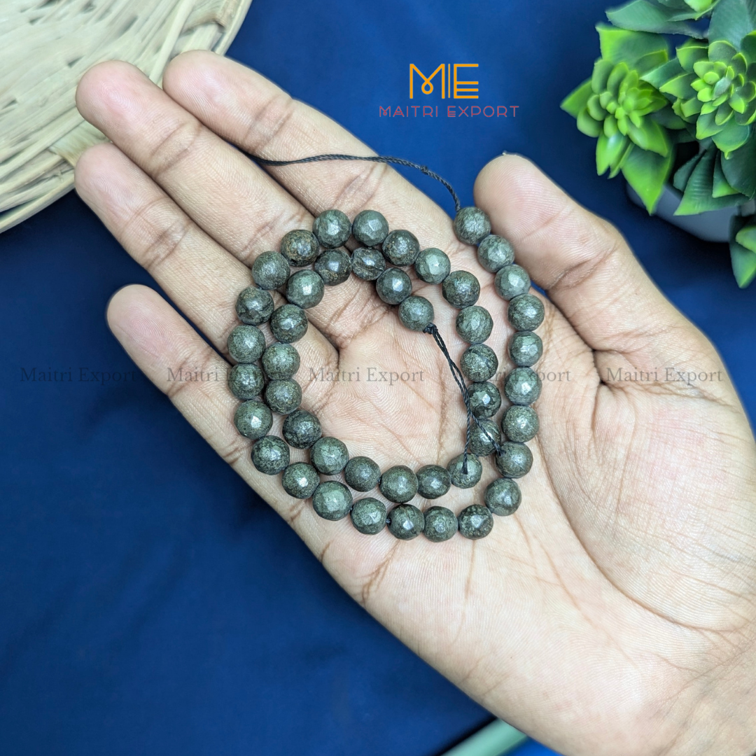 6 mm Faceted Line-Pyrite-Maitri Export | Crystals Store