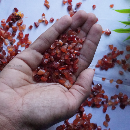 Crystal healing stones loose chips-Red Carnelian-500 gm-Maitri Export | Crystals Store