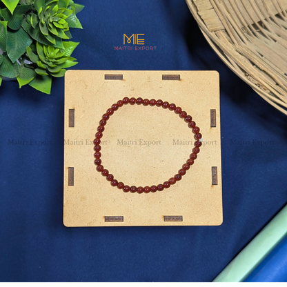 4mm crystal round beads stretchable bracelet.-Red Onyx-Maitri Export | Crystals Store