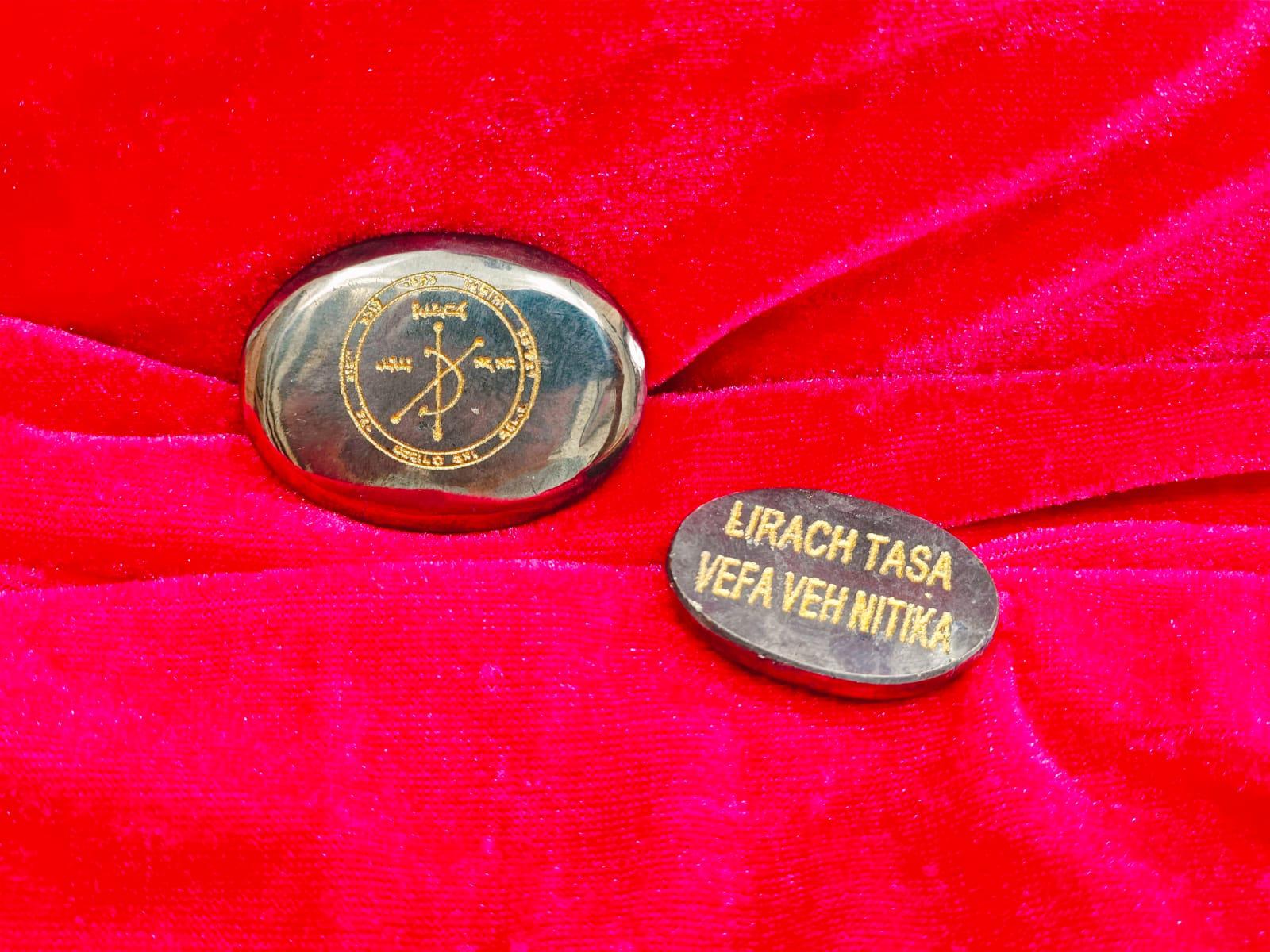 Pyrite coin with spirit of Nitika angel symbol-Maitri Export | Crystals Store
