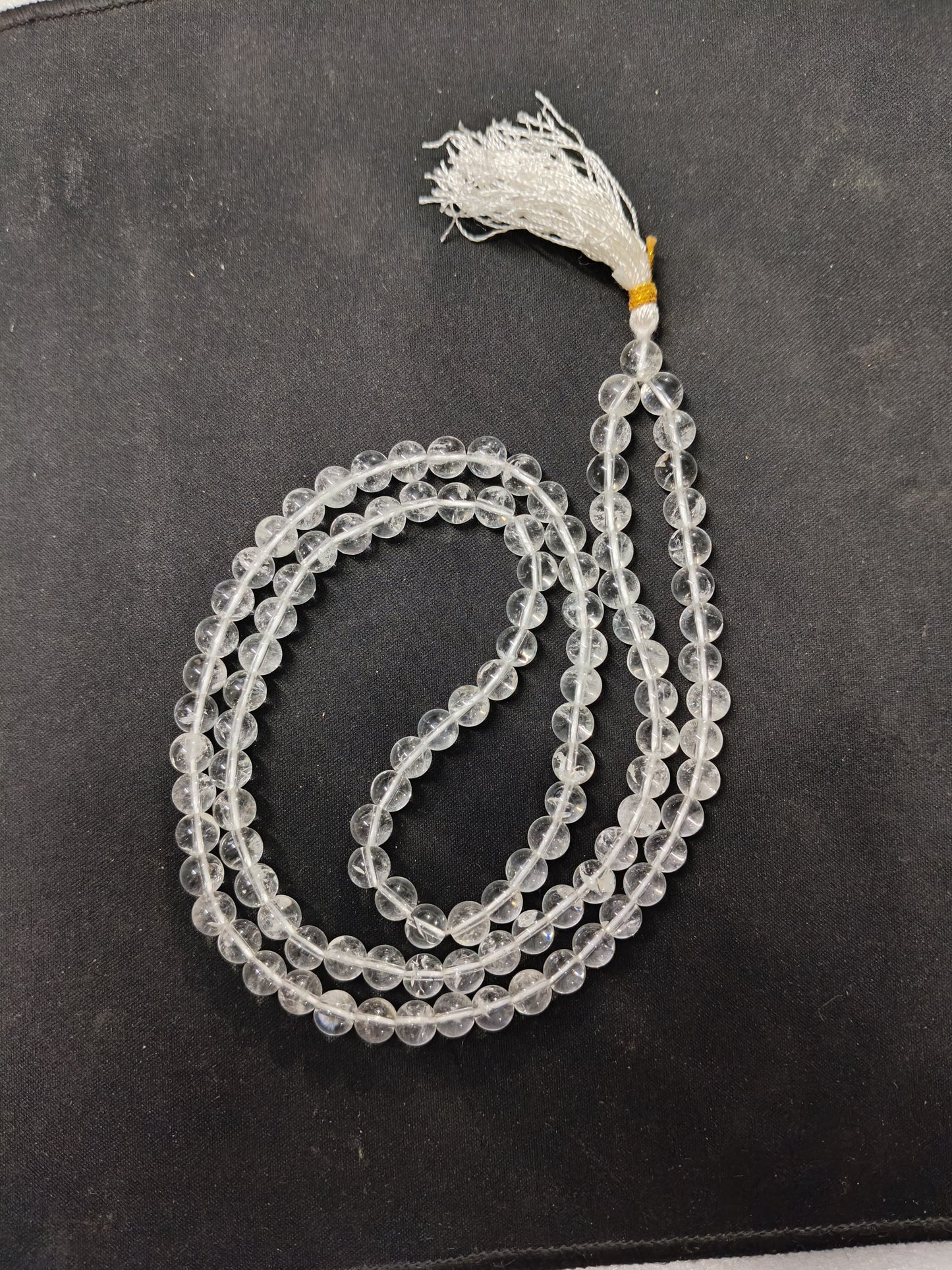 Clear Quartz natural 8mm mala with inclusions-Maitri Export | Crystals Store