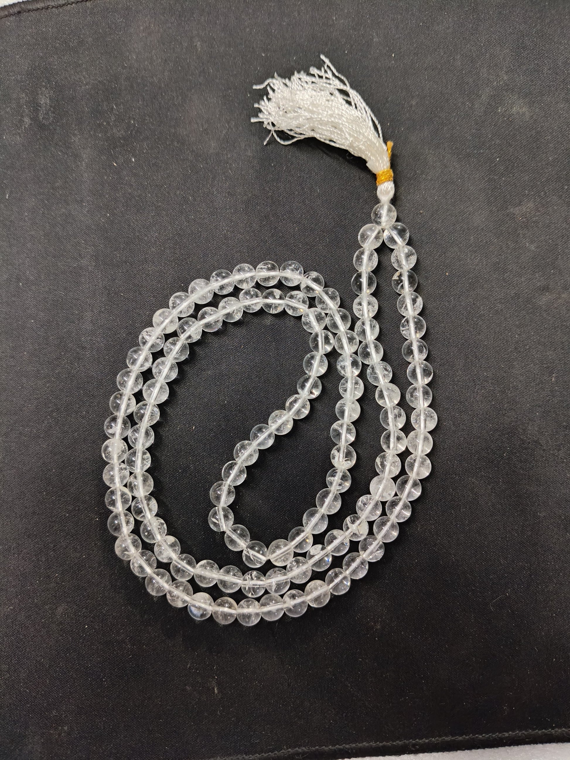 Clear Quartz natural 8mm mala with inclusions-Maitri Export | Crystals Store