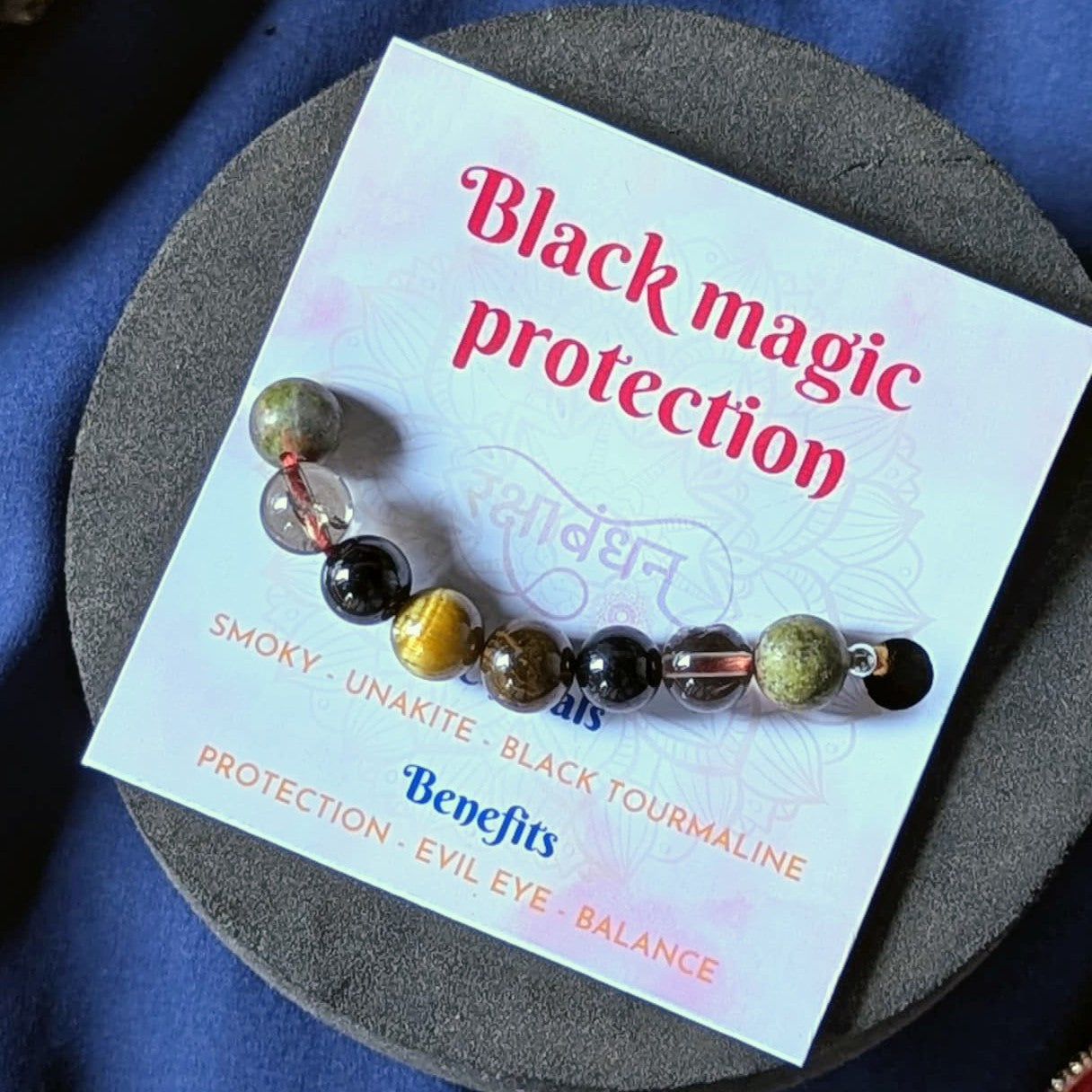 Purpose rakhi with benefit card-Black magic protection-Maitri Export | Crystals Store