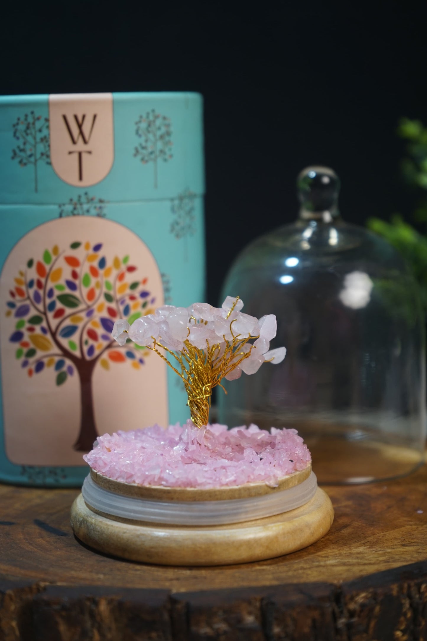 Wish tree / dome healing crystal tree-Rose quartz-Maitri Export | Crystals Store