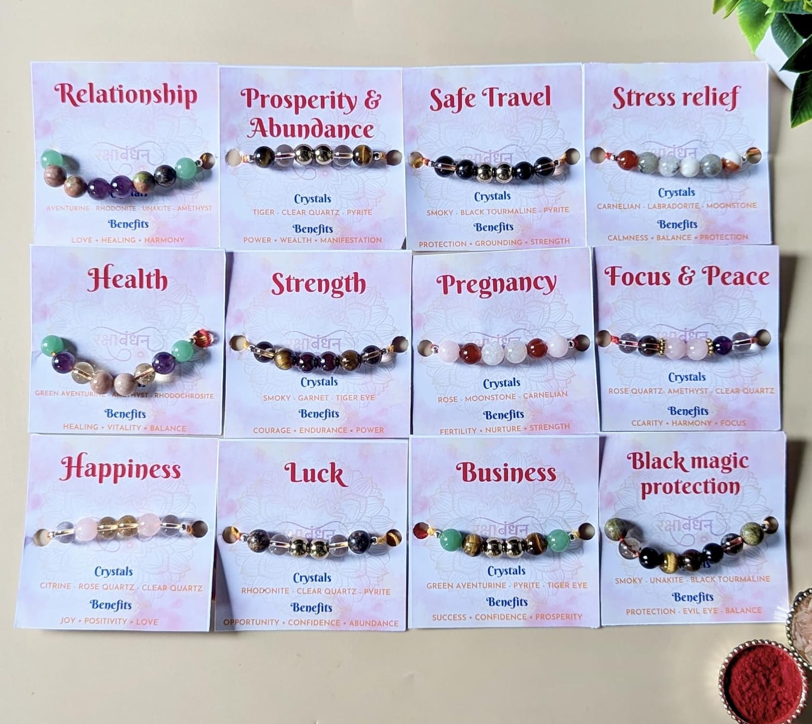 Purpose rakhi with benefit card-Whole set-Maitri Export | Crystals Store