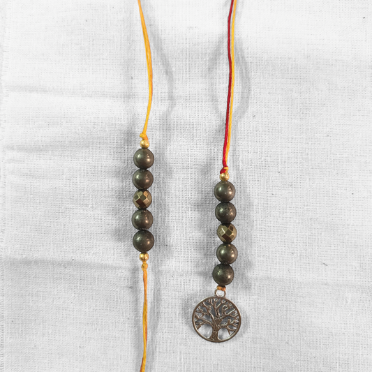 Pyrite rakhi and lumba pair-Maitri Export | Crystals Store